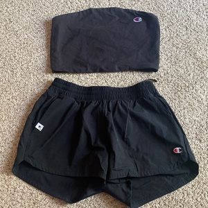 Champion shorts and tube top